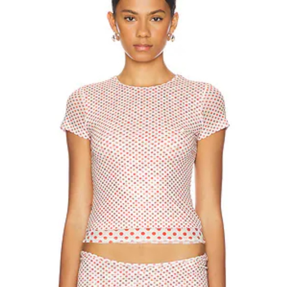 Miaou Red and White Polka Dot Skirt Set